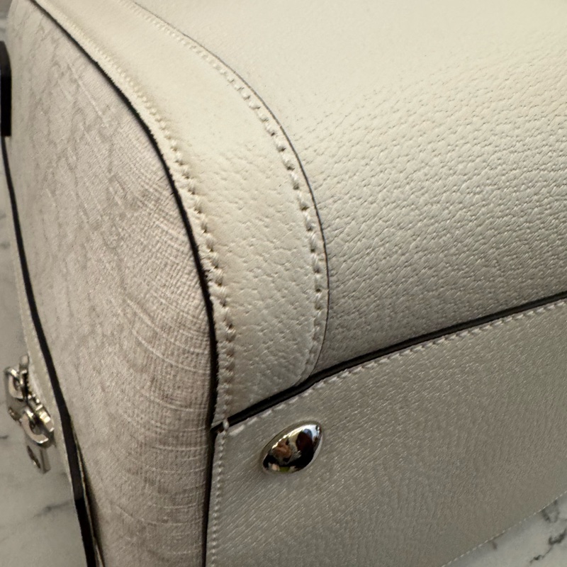 Gucci白pvc/皮革波士頓手提兩用包-9