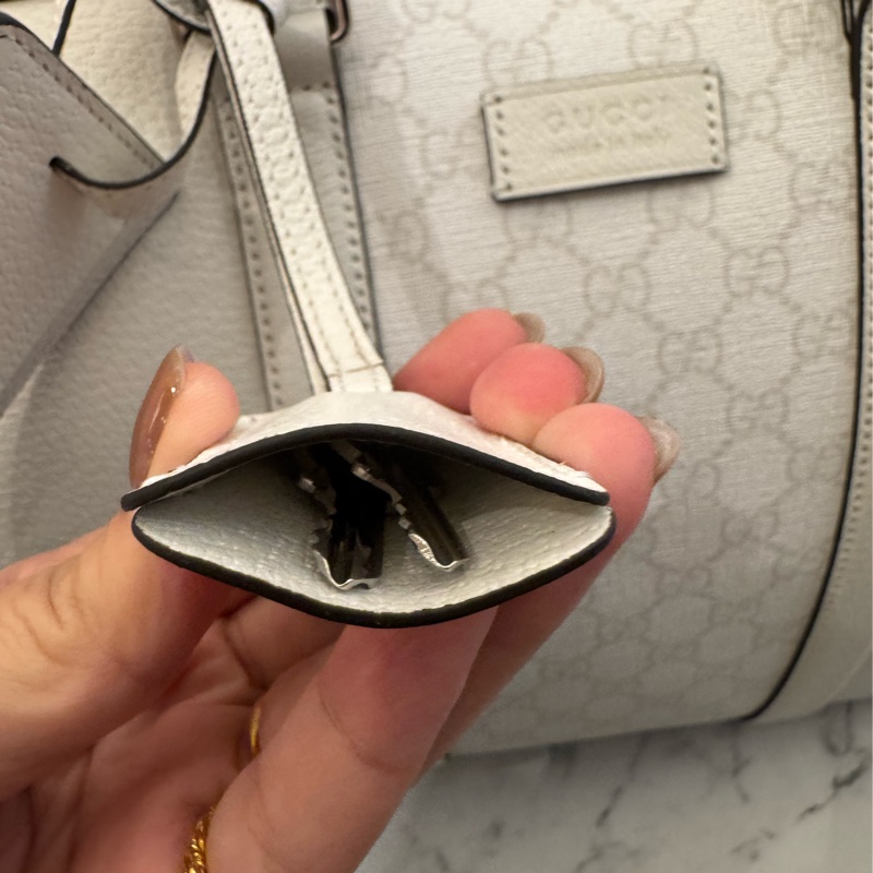 Gucci白pvc/皮革波士頓手提兩用包-17