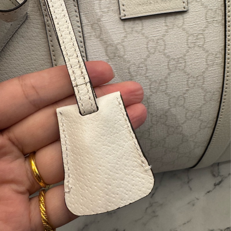 Gucci白pvc/皮革波士頓手提兩用包-18