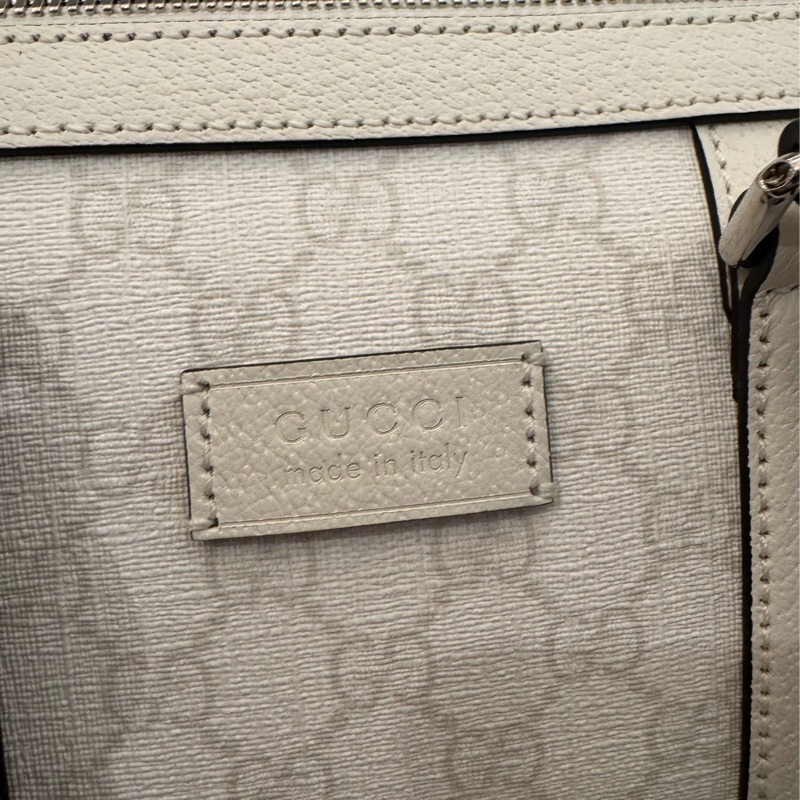 Gucci白pvc/皮革波士頓手提兩用包-20