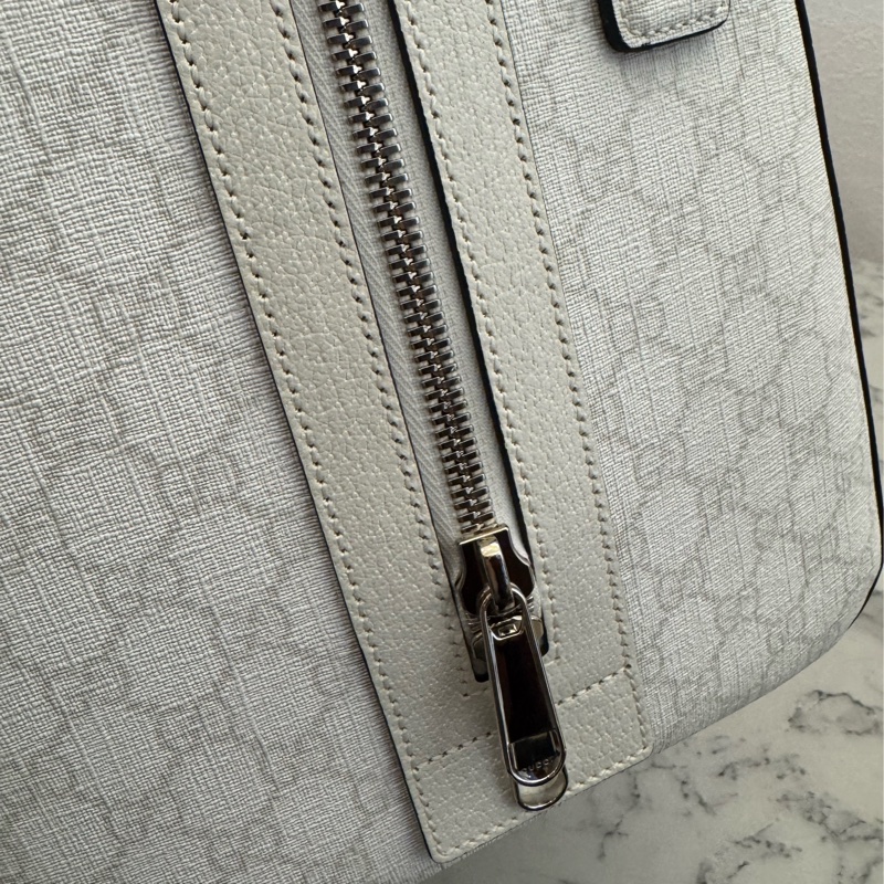 Gucci白pvc/皮革波士頓手提兩用包-22