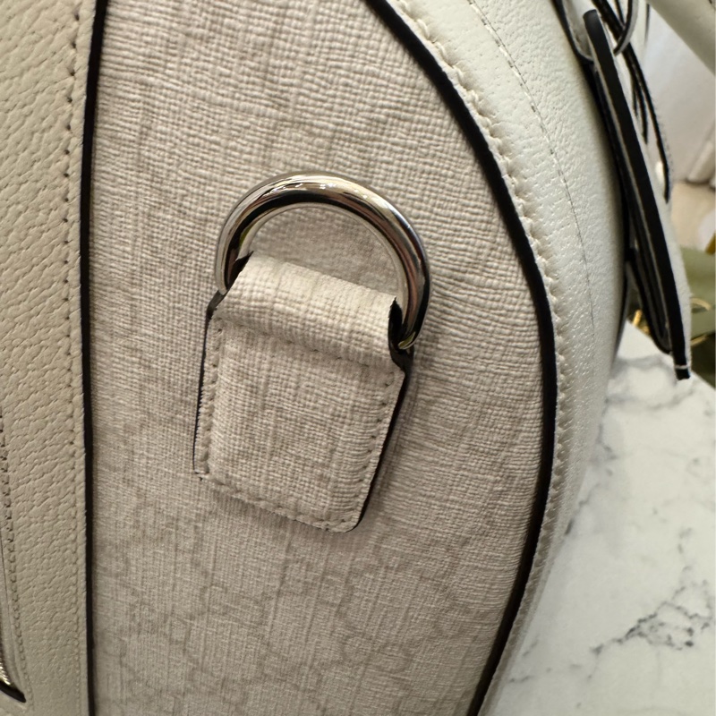 Gucci白pvc/皮革波士頓手提兩用包-23