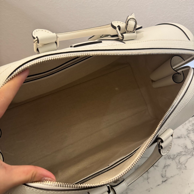 Gucci白pvc/皮革波士頓手提兩用包-25