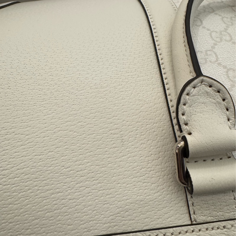 Gucci白pvc/皮革波士頓手提兩用包-42