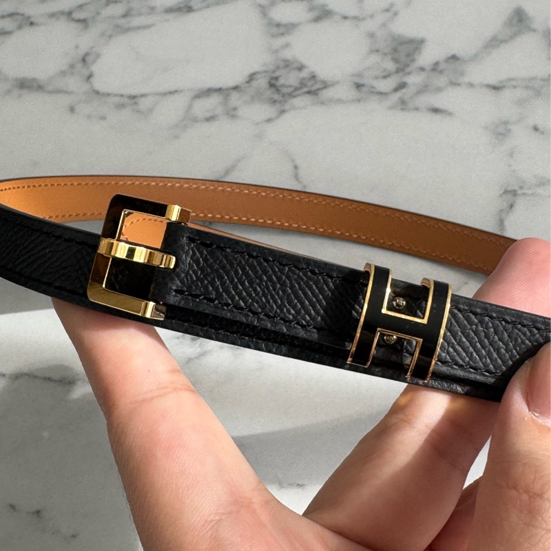 Hermes黑金H pop皮帶90cm-1