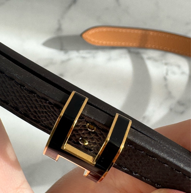 Hermes黑金H pop皮帶90cm-3