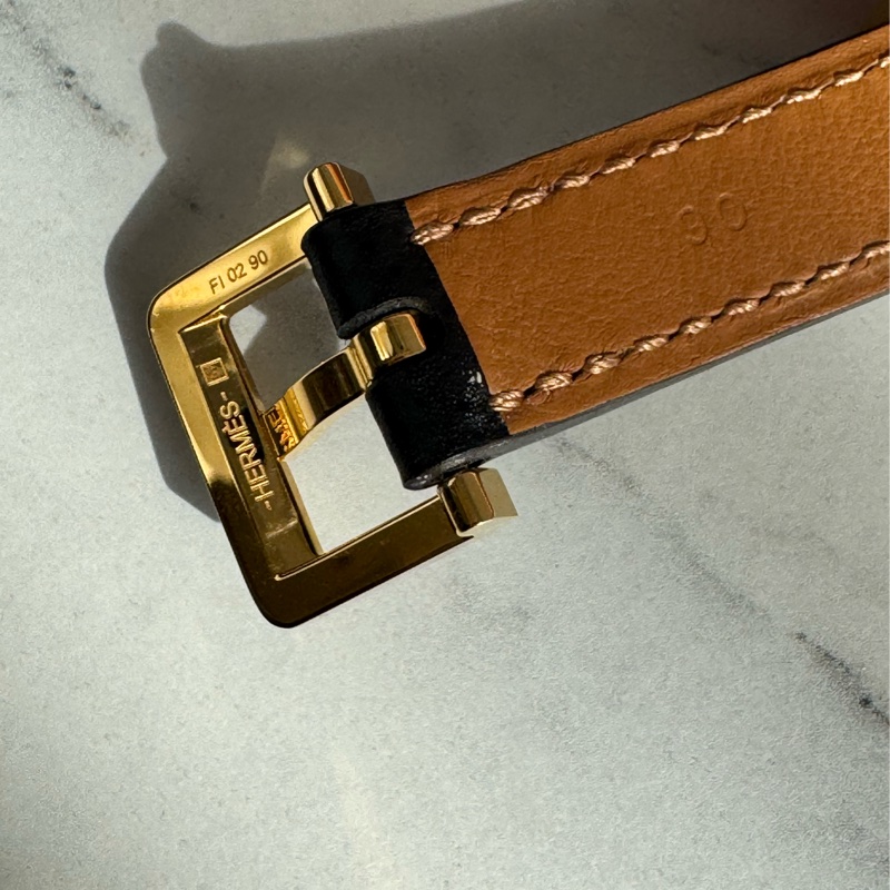 Hermes黑金H pop皮帶90cm-6