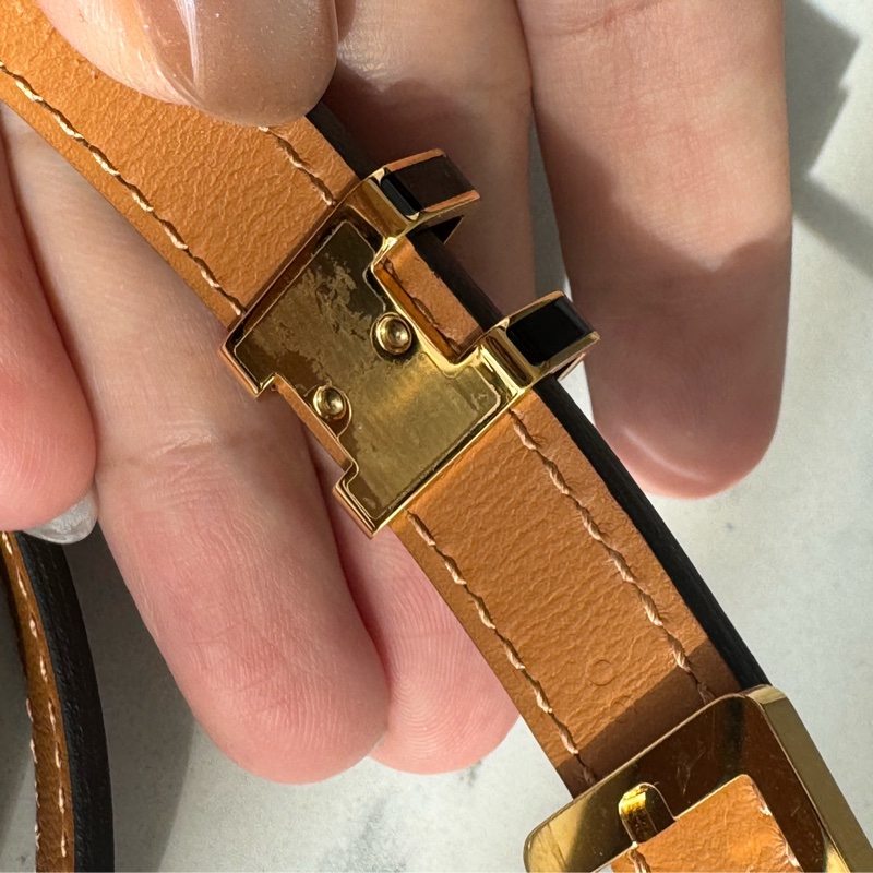 Hermes黑金H pop皮帶90cm-13