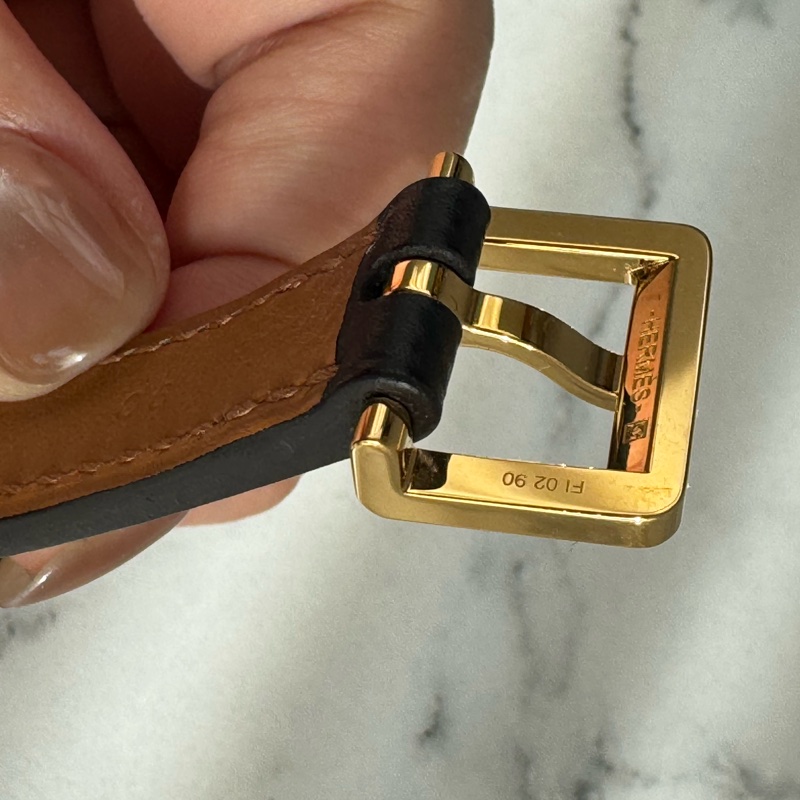 Hermes黑金H pop皮帶90cm-14
