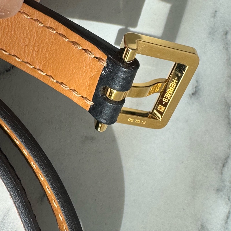 Hermes黑金H pop皮帶90cm-15