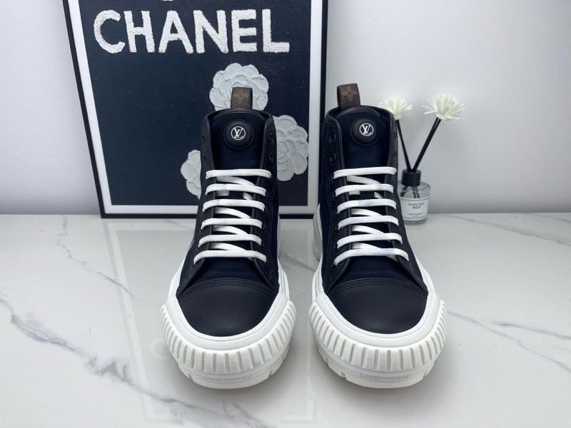 Louis vuitton路易威登 LV Squad 黑白帆布高幫厚底鞋 37.5碼 98新-1