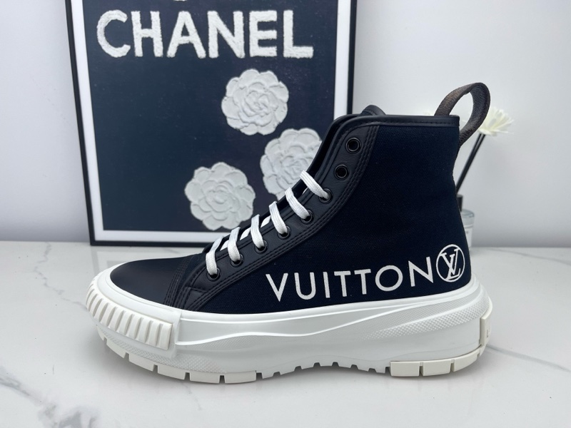 Louis vuitton路易威登 LV Squad 黑白帆布高幫厚底鞋 37.5碼 98新-3
