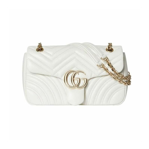 GUCCI 白色皮革 GG Marmont 837267 AAE38 9050