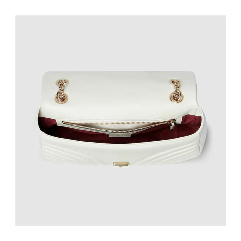 GUCCI 白色皮革 GG Marmont 837267 AAE38 9050-3