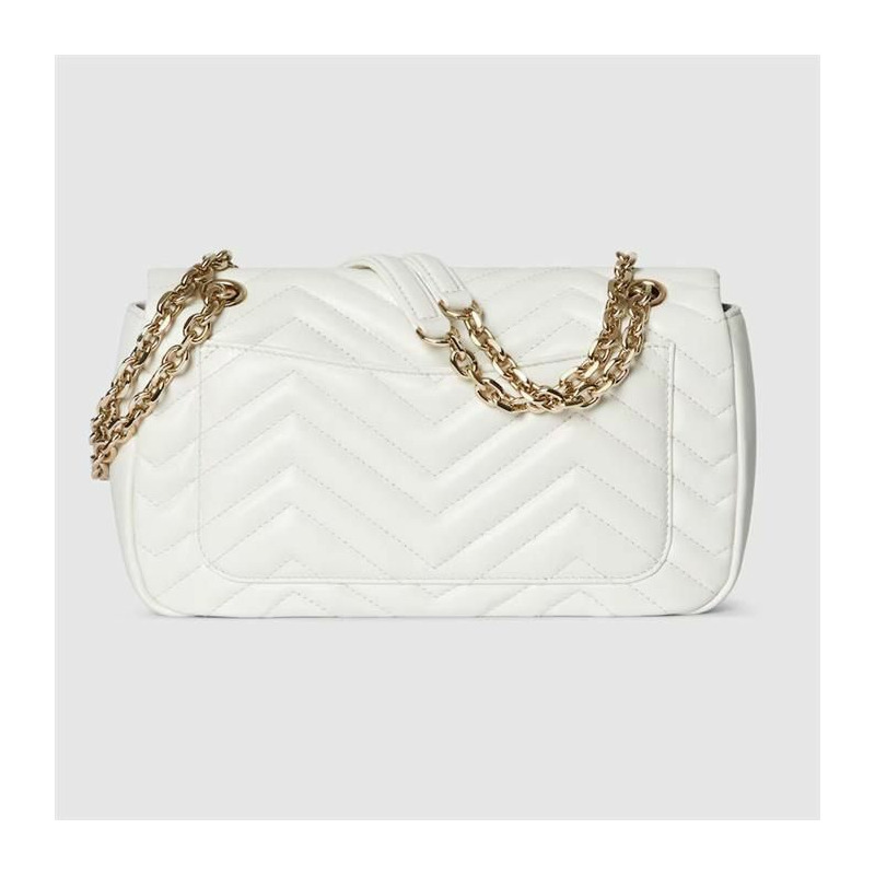 GUCCI 白色皮革 GG Marmont 837267 AAE38 9050-6