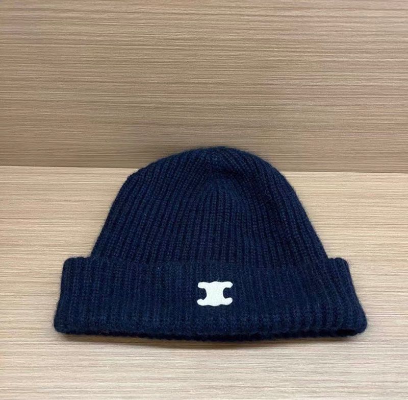 CELINE 凱旋門毛帽 Lisa同款 藏藍色-0