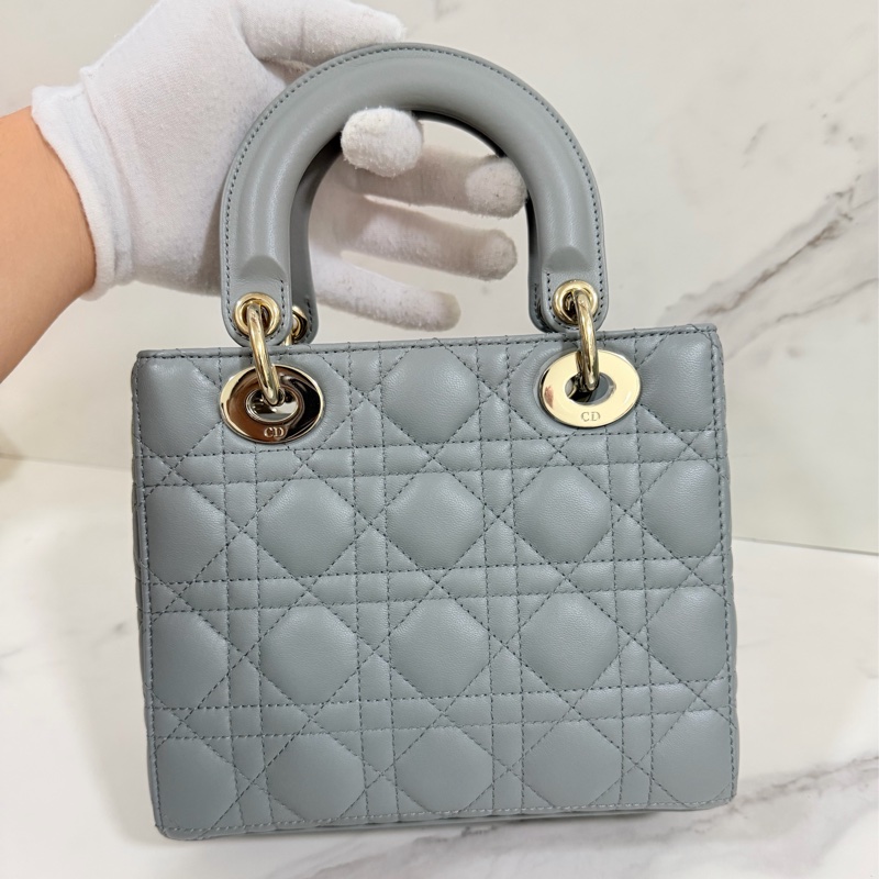 ®️Dior Lady 黛妃包4格款 大象灰色-2