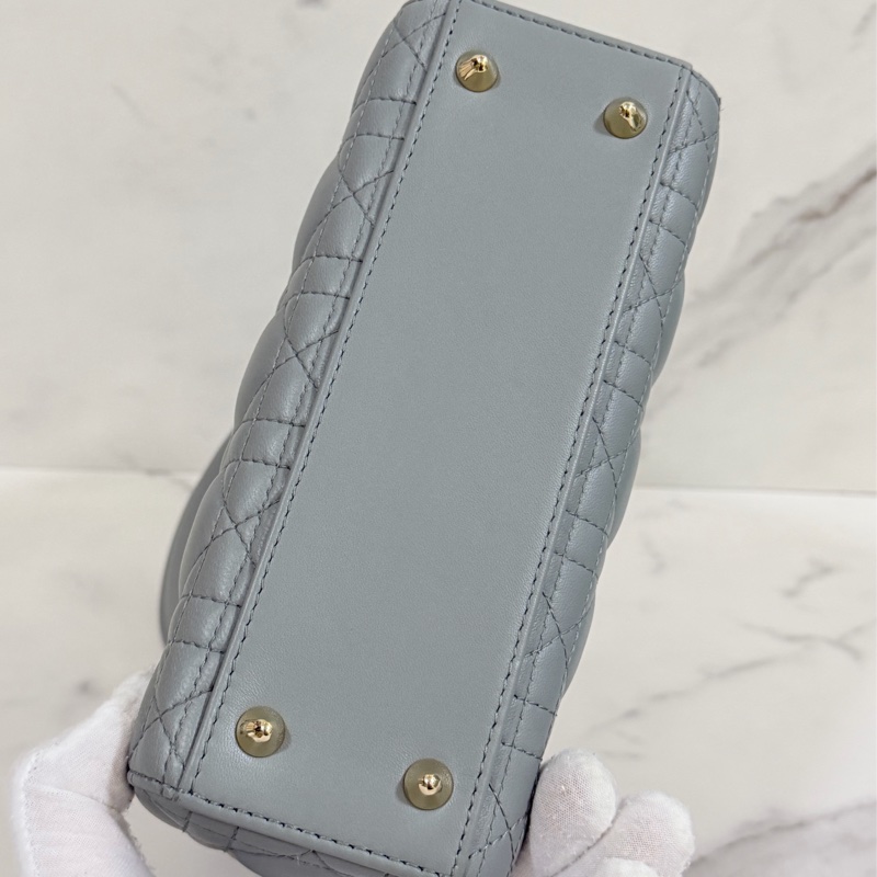 ®️Dior Lady 黛妃包4格款 大象灰色-5