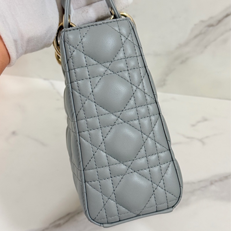 ®️Dior Lady 黛妃包4格款 大象灰色-7