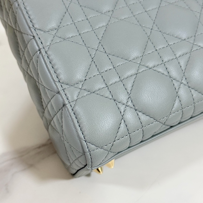 ®️Dior Lady 黛妃包4格款 大象灰色-10