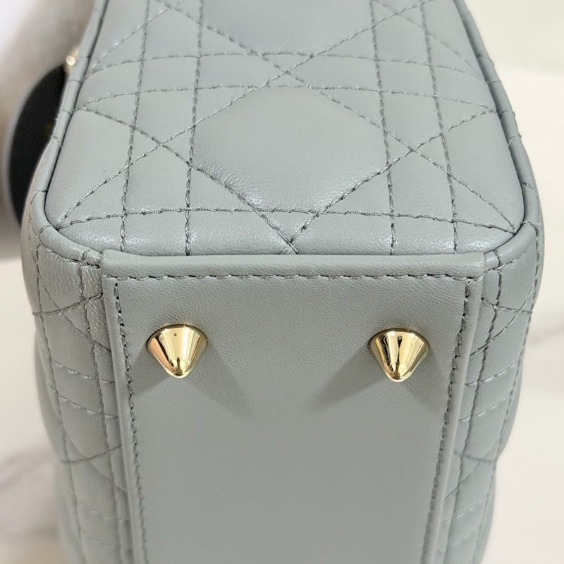 ®️Dior Lady 黛妃包4格款 大象灰色-18