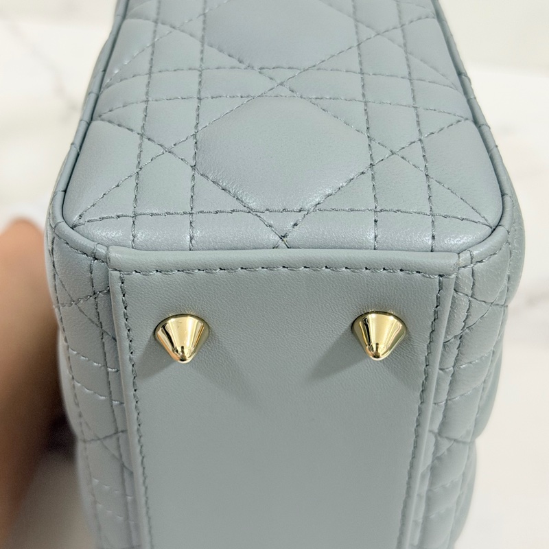 ®️Dior Lady 黛妃包4格款 大象灰色-19