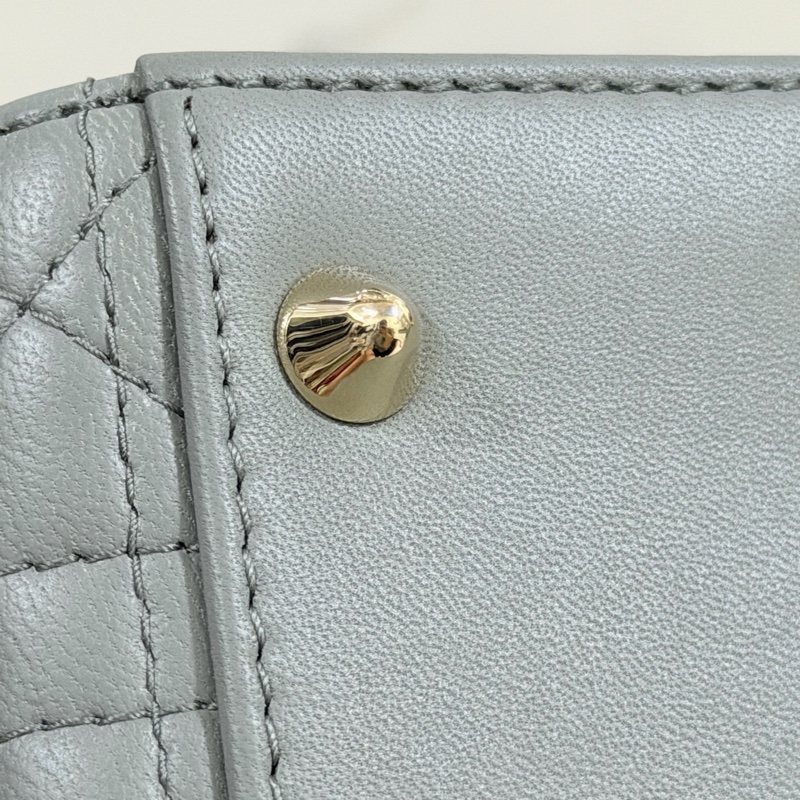 ®️Dior Lady 黛妃包4格款 大象灰色-21