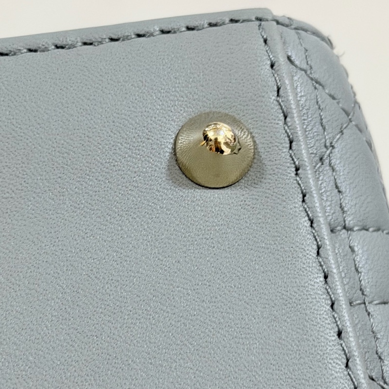 ®️Dior Lady 黛妃包4格款 大象灰色-22