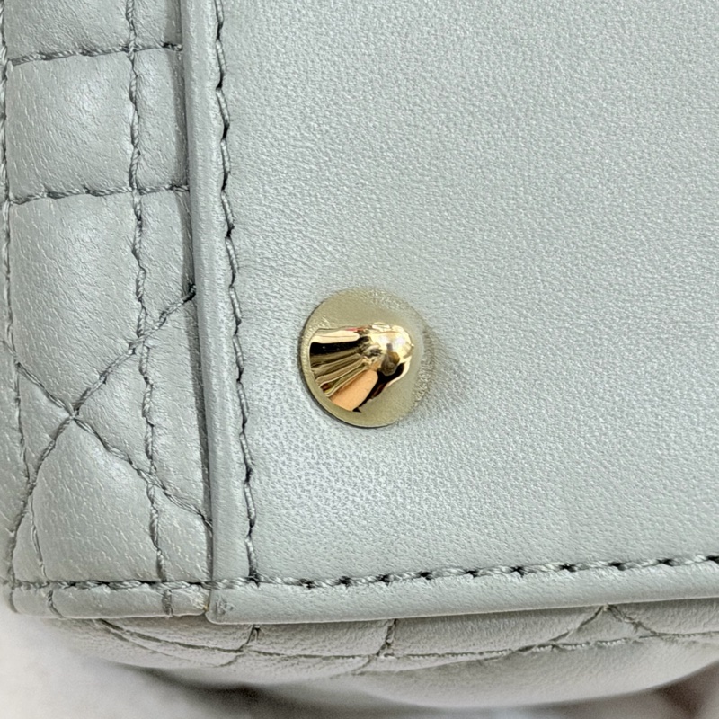 ®️Dior Lady 黛妃包4格款 大象灰色-23