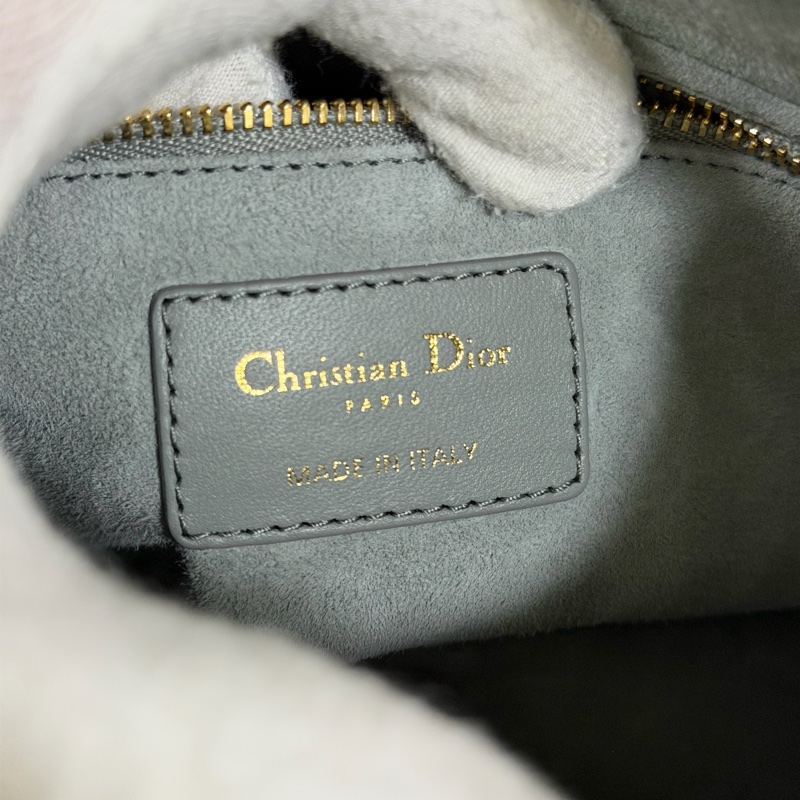 ®️Dior Lady 黛妃包4格款 大象灰色-30