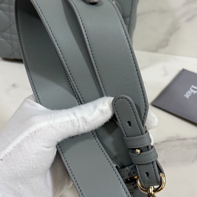 ®️Dior Lady 黛妃包4格款 大象灰色-34