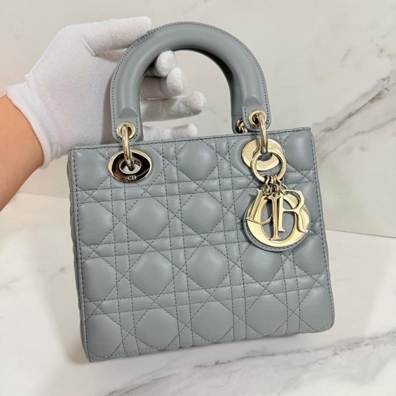 🎆迎新年只要$80,000🔥 Dior Lady 黛妃包4格款 大象灰色-1