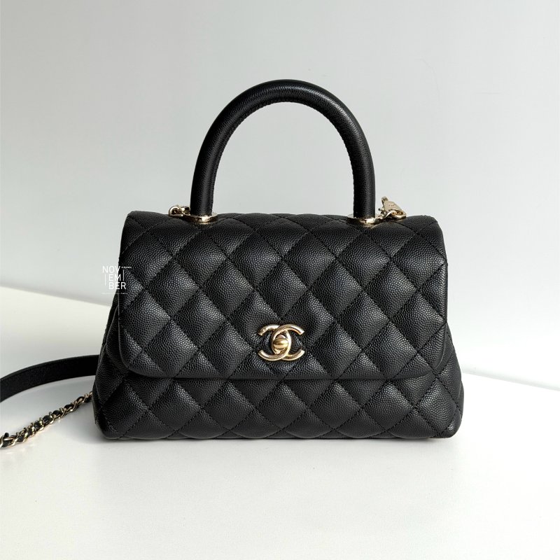 99新🆕Chanel 香奈兒 Coco Handle 小號 黑金-0