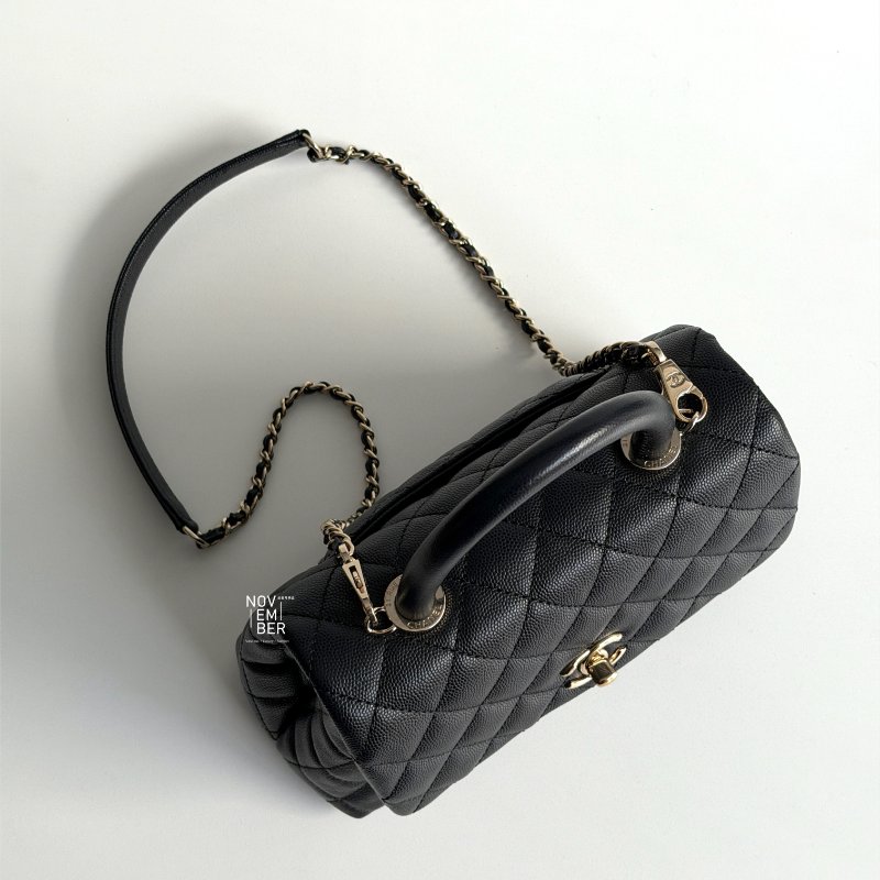 99新🆕Chanel 香奈兒 Coco Handle 小號 黑金-2