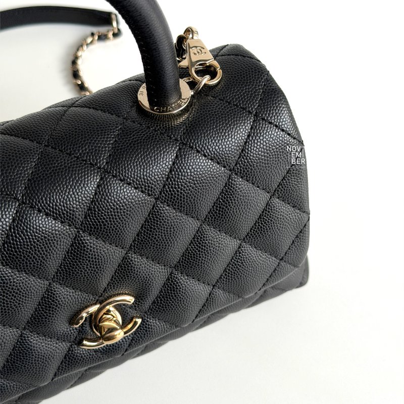 99新🆕Chanel 香奈兒 Coco Handle 小號 黑金-4