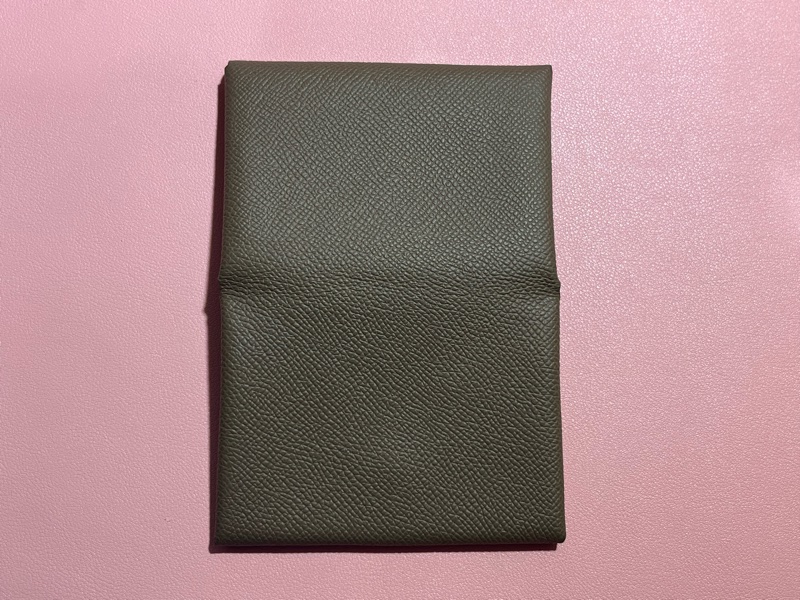 Hermes Calvi Duo 愛馬仕零錢卡包 epsom W刻 大象灰-2