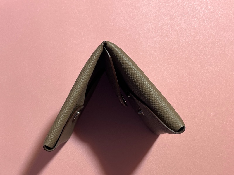 Hermes Calvi Duo 愛馬仕零錢卡包 epsom W刻 大象灰-8