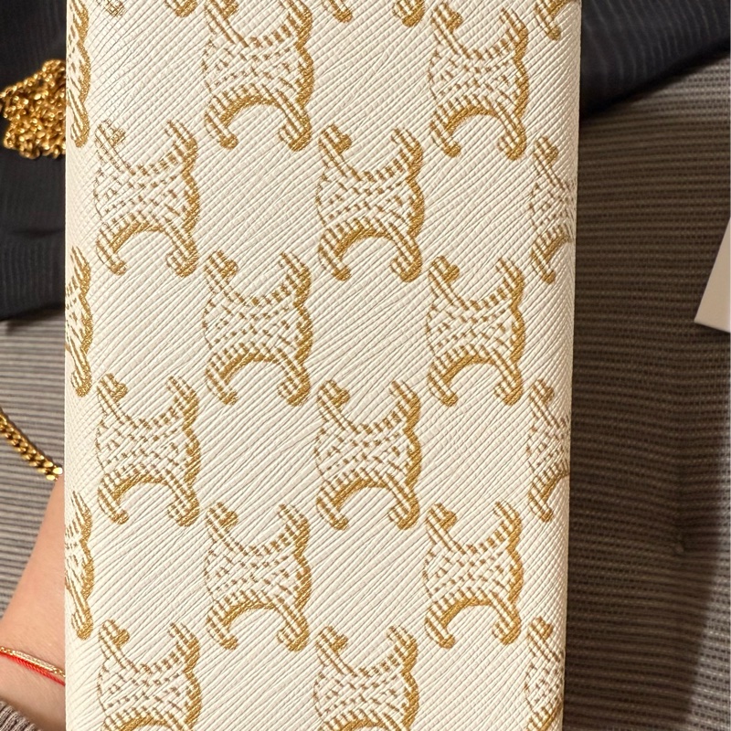 Celine 白色老花貝殼包-7