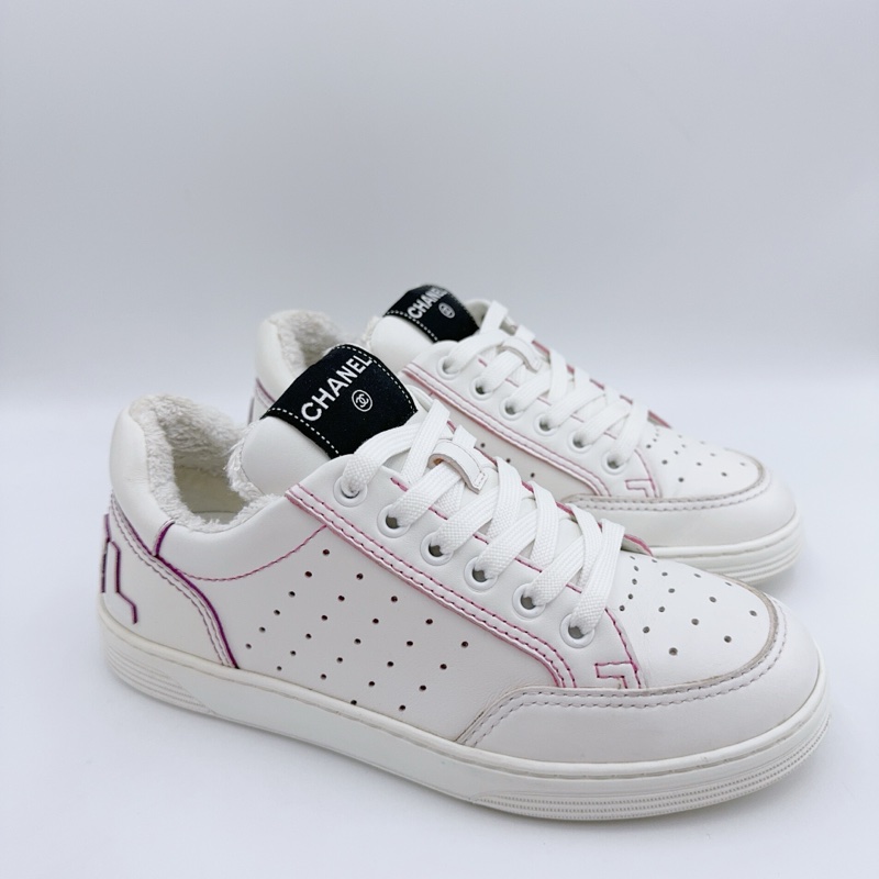 98新/香奈兒/36.5碼/白粉雙C板鞋-0