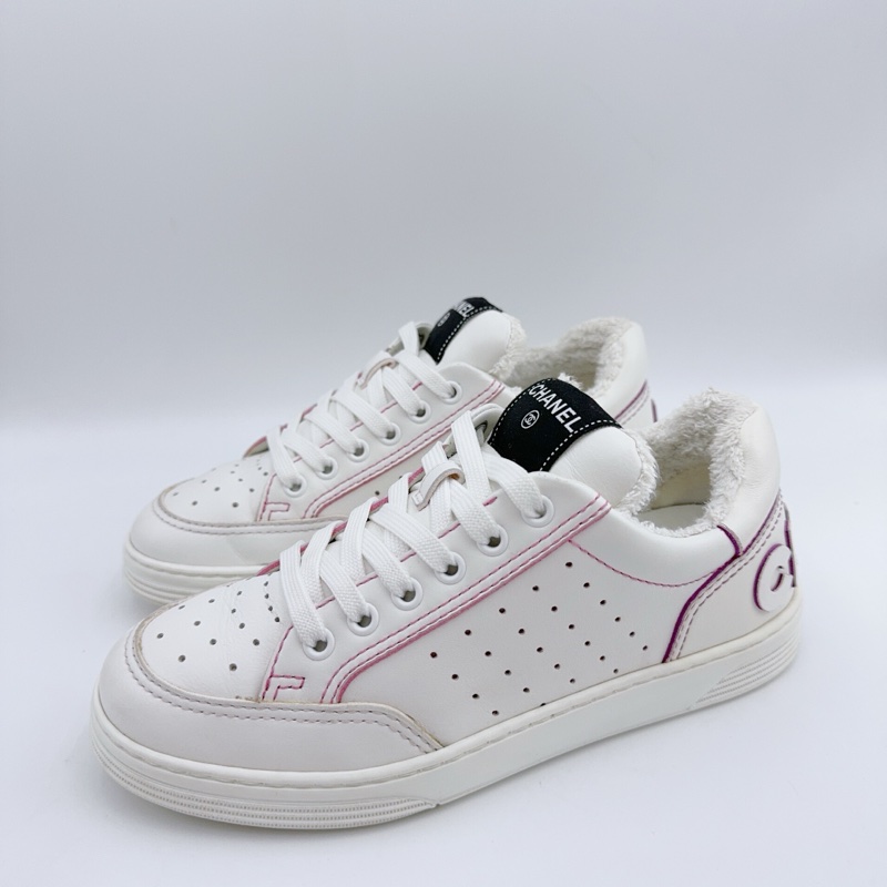 98新/香奈兒/36.5碼/白粉雙C板鞋-1