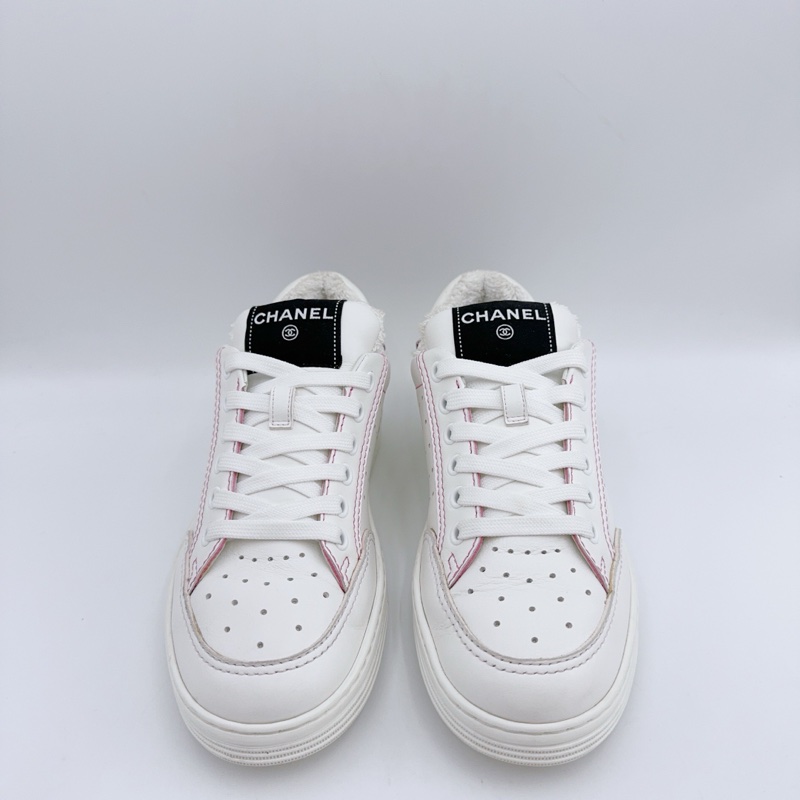 98新/香奈兒/36.5碼/白粉雙C板鞋-2