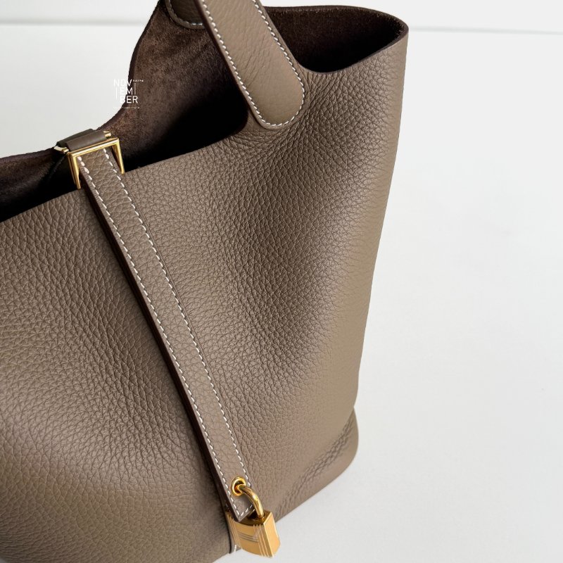 99新🆕Hermès 愛馬仕 Picotin 22 大象灰金釦-2