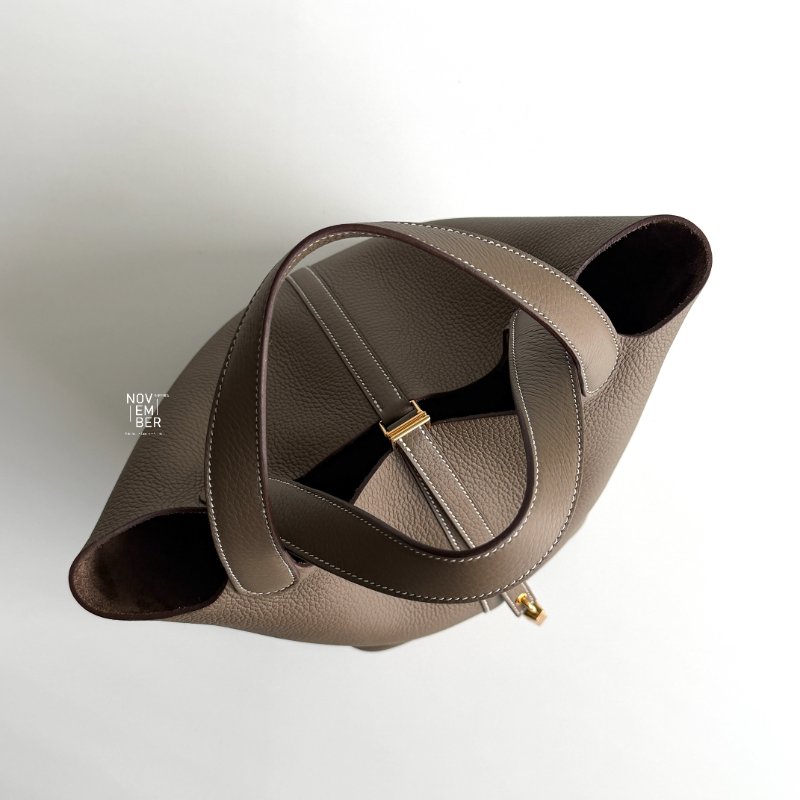 99新🆕Hermès 愛馬仕 Picotin 22 大象灰金釦-3