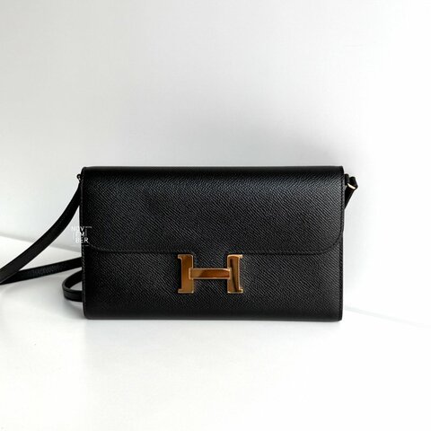 98新🫰🏻Hermès 愛馬仕 Constance To Go 黑色金釦