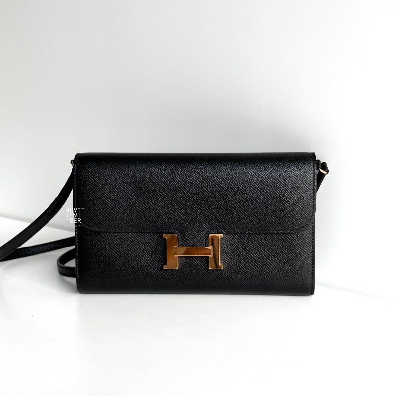 99新🫰🏻Hermès 愛馬仕 Constance To Go 黑色金釦-0