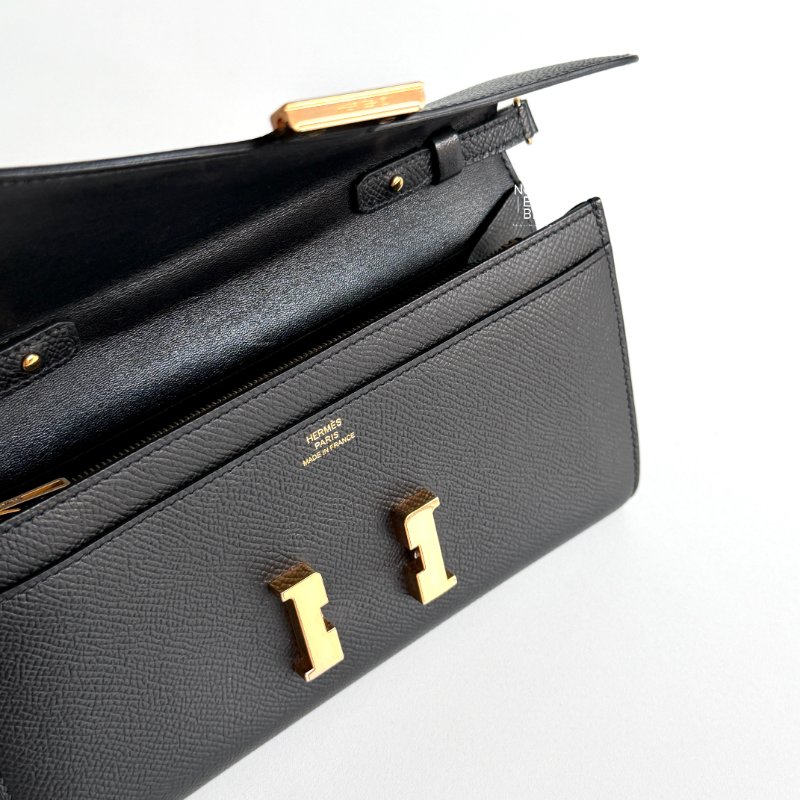 99新🫰🏻Hermès 愛馬仕 Constance To Go 黑色金釦-3