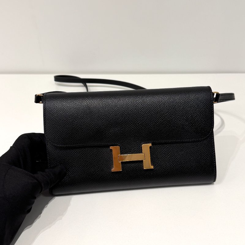 99新🫰🏻Hermès 愛馬仕 Constance To Go 黑色金釦-8