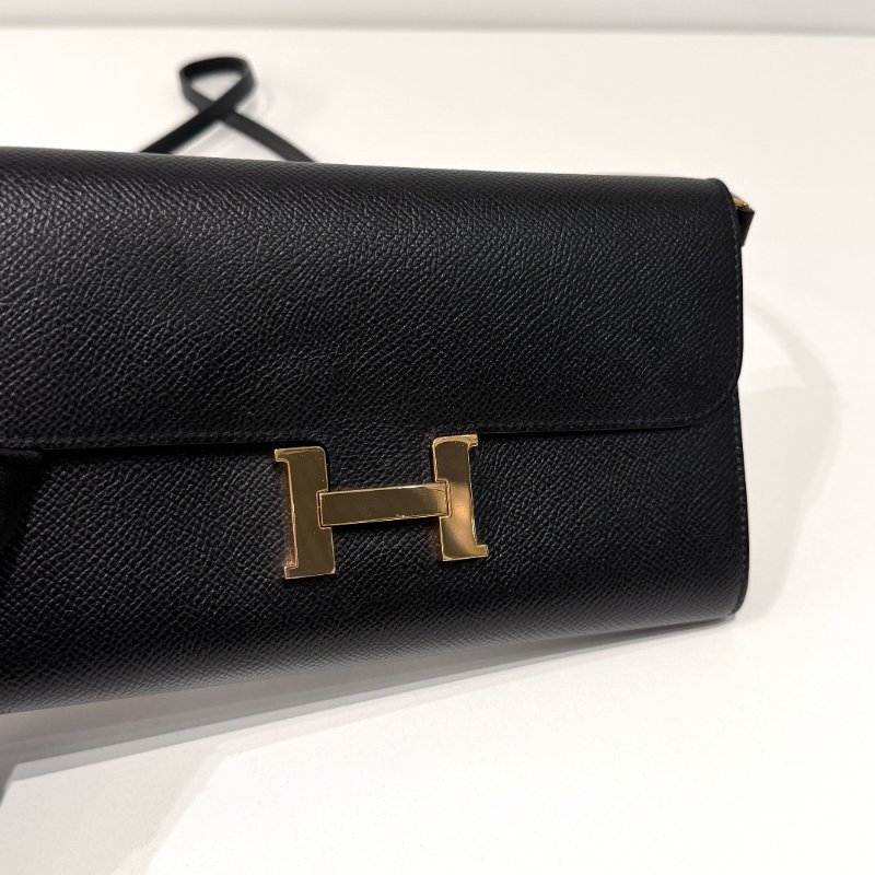 99新🫰🏻Hermès 愛馬仕 Constance To Go 黑色金釦-12