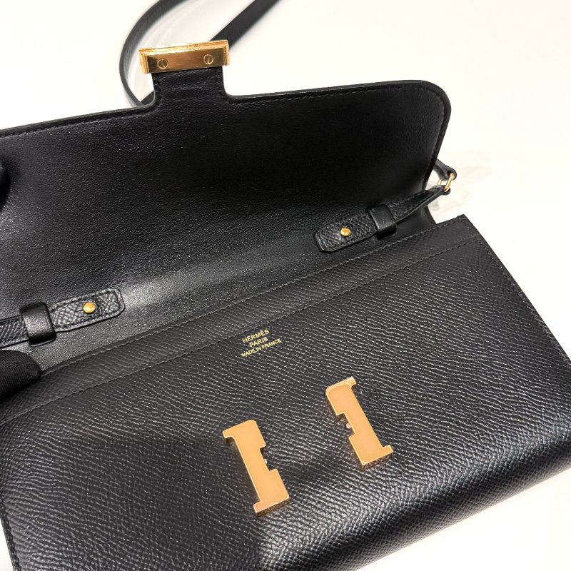 99新🫰🏻Hermès 愛馬仕 Constance To Go 黑色金釦-15