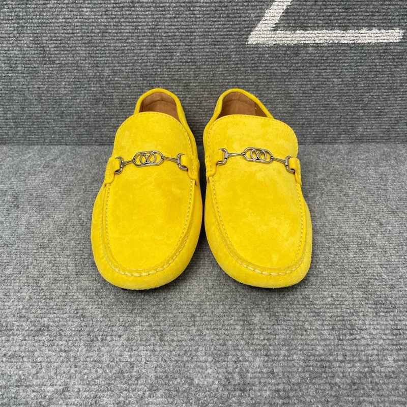 LV 路易威登 黃色麂皮馬銜扣豆豆鞋 41碼-1
